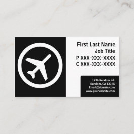 Cartão De Visita Placas de avião simples e preto moderno