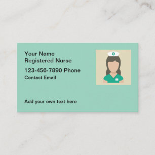 Cartão De Visita Placas de contato simples para enfermeiros registr