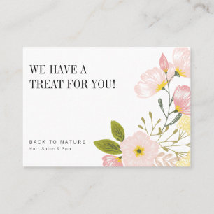 Cartão De Visita Placas De Desconto Do Cupom Floral Cor-De-Rosa Esb