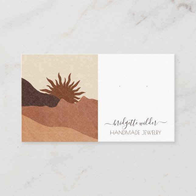 Cartão De Visita Placas de exibição Boho Sun Terracotta Jewelry Ear (Frente)