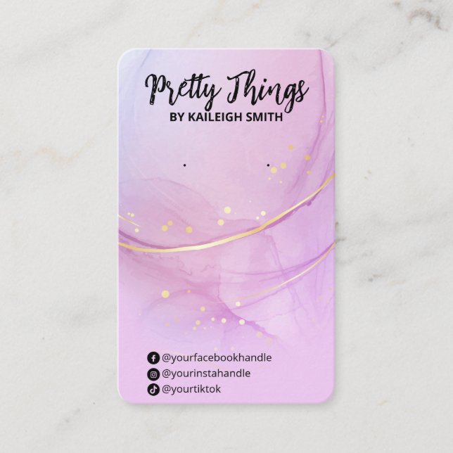 Cartão De Visita Placas de exibição com anel de álcool púrpura (Frente)