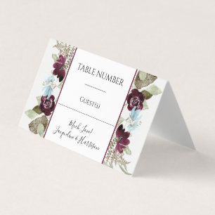 Cartão De Visita Placas Folínicas Azuis Florais Elegantes