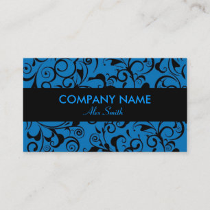 Cartão De Visita Placas personalizadas de cor damasco preto azul