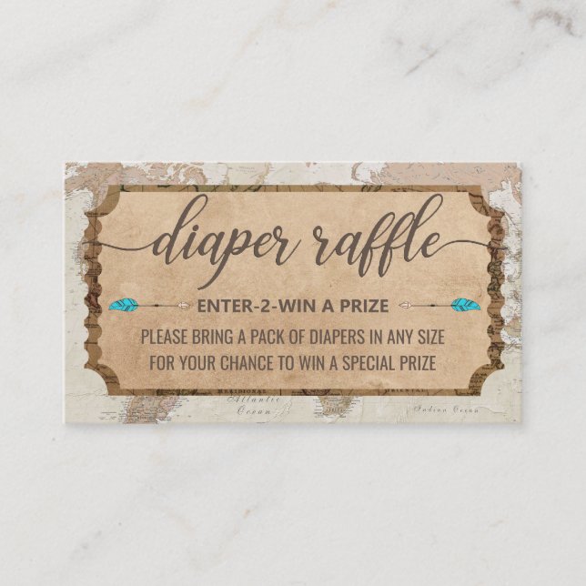 Cartão De Visita Placas Raffle de Fralda chá de fraldas (Frente)
