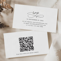Placas RSVP de Casamento de Código QR Preto e Bran