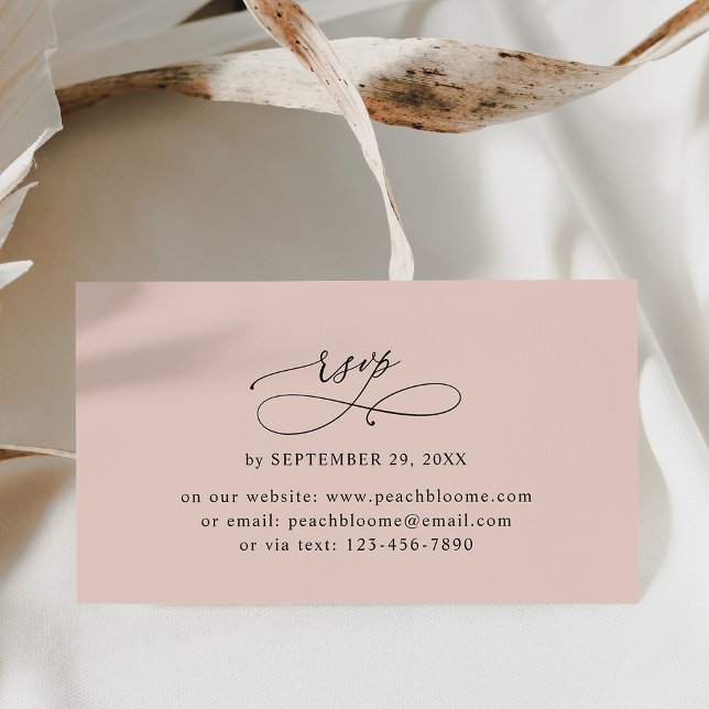 Cartão De Visita Placas RSVP Online de Casamento Rosa simples (Criador carregado)