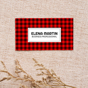Cartão De Visita Plaid Pattern Background