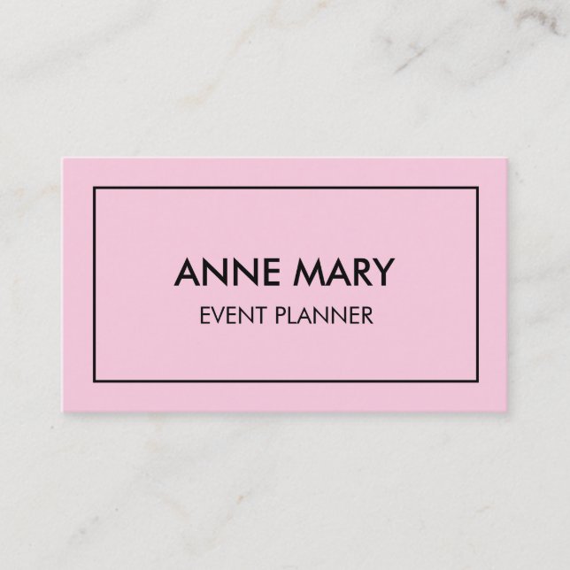 Cartão De Visita Planeador de Eventos de Tendência Girly Rosa Paste (Frente)