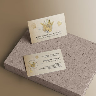 Cartão De Visita Planeador de Eventos do Partido Beige Dourado Bal