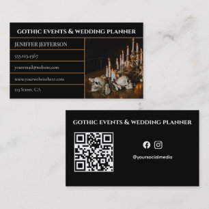 Cartão De Visita planeador de eventos e casamentos góticos vitorian