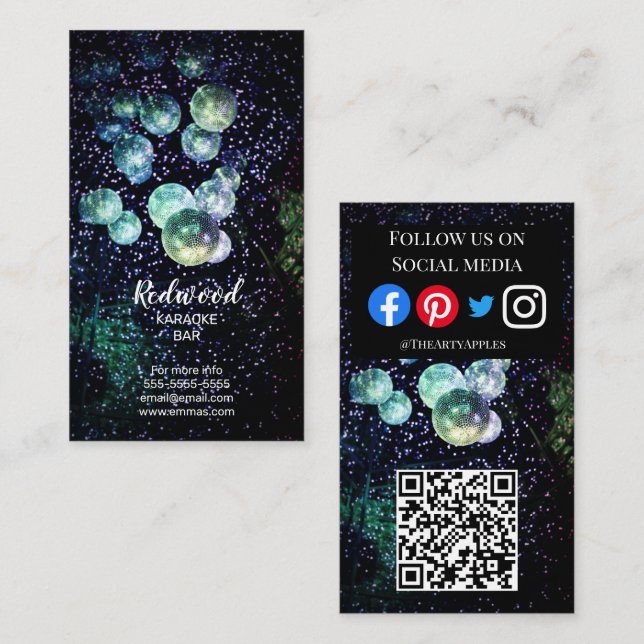 Cartão De Visita Planeador do DJ glow stick karaoke clube Bus (Frente/Verso)