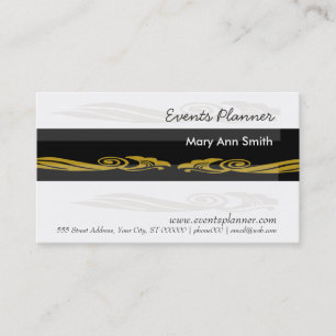 Cartão De Visita Planear sumptuoso Dourado preto elegante dos