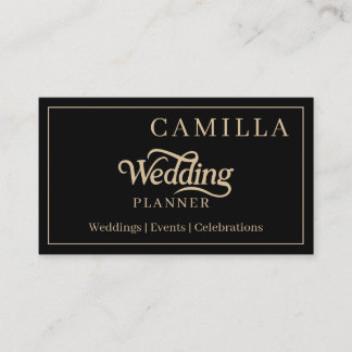 Cartão De Visita Planejador de Casamento de Letra Elegante Personal