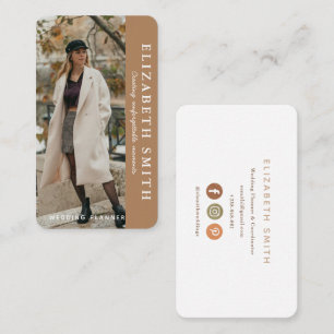 Cartão De Visita Planejador de Casamento Minimalista Pastel com Fot