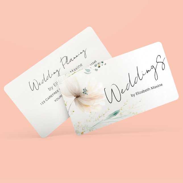 Cartão De Visita Planejador de Casamento Modern Boho (Criador carregado)
