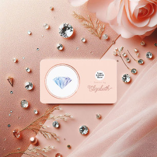 Cartão De Visita Planejador de Casamento Rosa Dourado Elegante e Ro