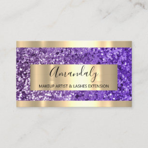 Cartão De Visita Planejador de Evento de Frame Roxo da Glitter Lumi