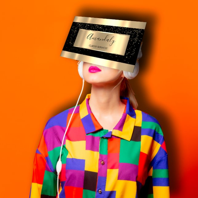 Cartão De Visita Planejador de Evento Dourado Profissional de Haird (Professional Gold Hairdresser Event Planner Business Card )