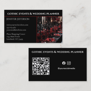 Cartão De Visita planejador de evento e casamento gótico vitoriano