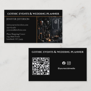 Cartão De Visita planejador de evento e casamento gótico vitoriano