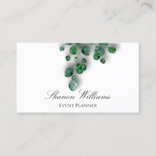 Cartão De Visita Planejador de Eventos Casando Eucalyptus branco Si