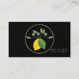 Cartão De Visita Planejador de Eventos de Aquarela de Limão Elegant