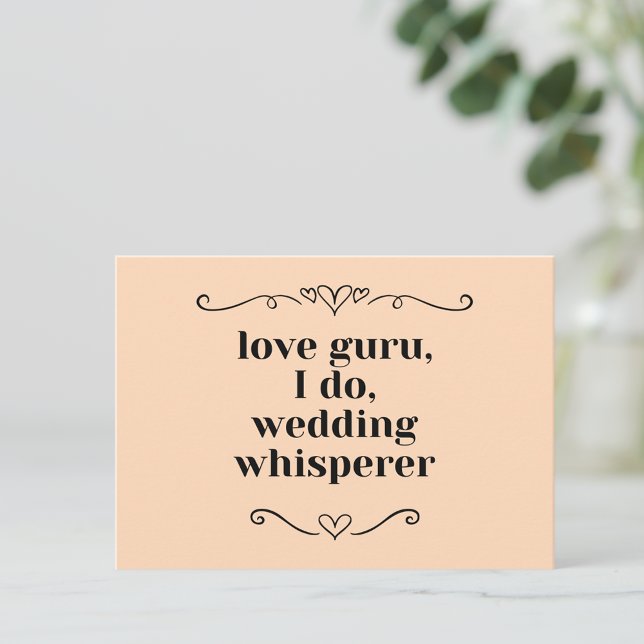 Cartão De Visita Planejador de Eventos de Casamento Personalizável (Love guru wedding whisperer event planner business cards)