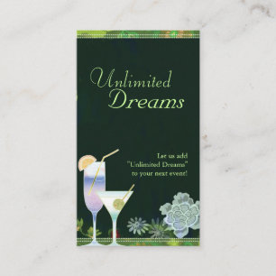 Cartão De Visita Planejador de Eventos de Cocktails Tropicais