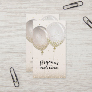 Cartão De Visita Planejador de Eventos de Festa Rosa Dourado e Glit