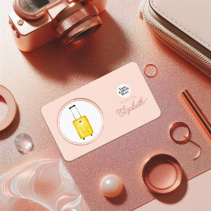 Cartão De Visita Planejador de Eventos Elegante em Rose Gold e Blus
