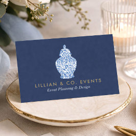 Cartão De Visita Planejador de Eventos Elegantes Logotipo de Jarrin