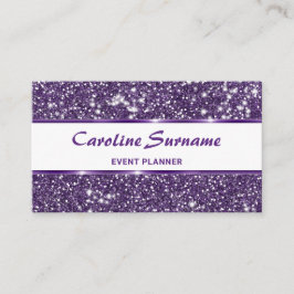 Cartão De Visita Planejador de Eventos Glamouroso Chic Brilho Roxo 
