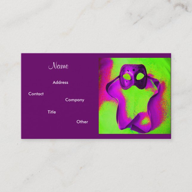 Cartão De Visita Planejador de eventos - Mascarada II (Frente)