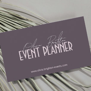 Cartão De Visita Planejador de Eventos Moderno Elegante Profissiona
