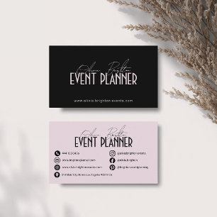 Cartão De Visita Planejador de Eventos Moderno Elegante Profissiona