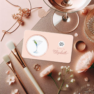 Cartão De Visita Planejador de Eventos Rosa Chic e Dourado