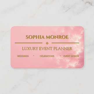 Cartão De Visita Planejador de Eventos Rosa e Dourado