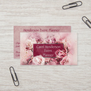 Cartão De Visita Planejador floral feminino e elegante do partido