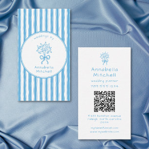 Cartão De Visita Planejador Florista de Listra Azul Branco Capricho