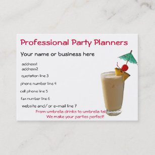 Cartão De Visita Planejador profissional do partido
