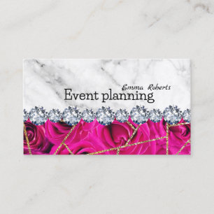 Cartão De Visita Planejamento de Eventos com Textura de Brilho Márm