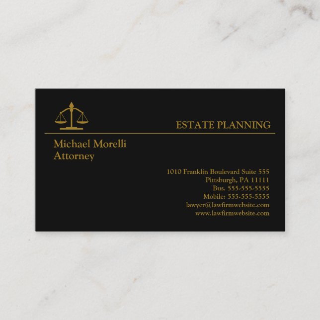 Cartão De Visita Planejamento estadual - Preto | DOURADO (Frente)