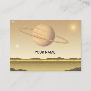 Cartão De Visita Planeta acima de um deserto.