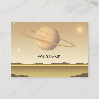 Cartão De Visita Planeta acima de um deserto.