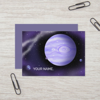 Cartão De Visita Planeta roxo brilhante.