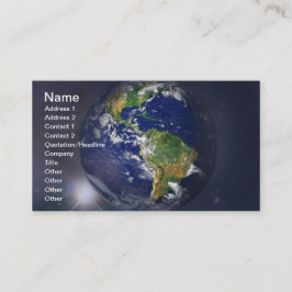 Cartão De Visita Planeta Terra ascensão acima do Sol no espaço