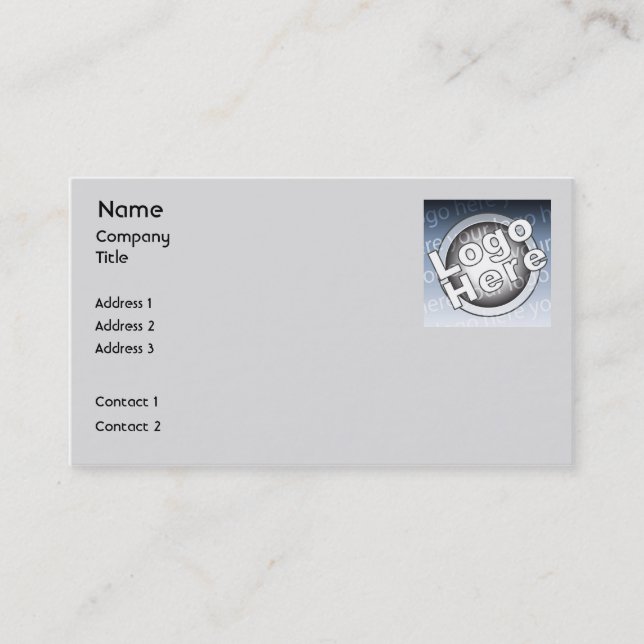 Cartão De Visita Planície cinzenta - negócio (Frente)