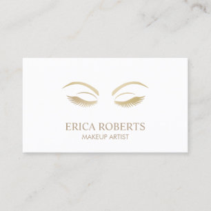 Cartão De Visita Planície da menina da beleza do maquilhador