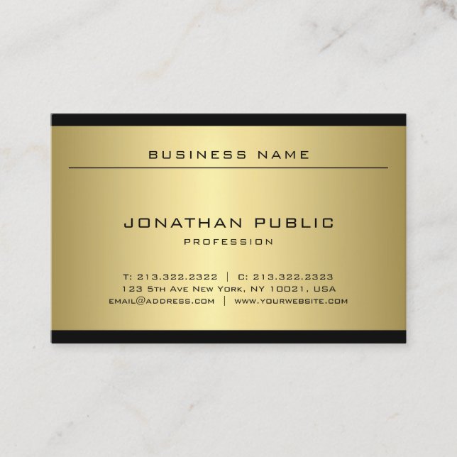 Cartão De Visita Planície na moda mínima elegante moderna do olhar (Frente)