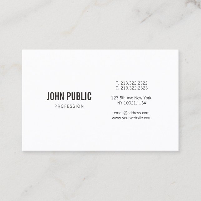 Cartão De Visita Planície profissional elegante moderna de (Frente)